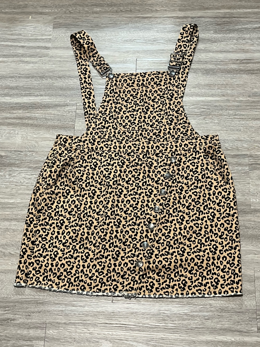 Forever 21 Leopard Print Mini Skirt Overall in Tan and Black